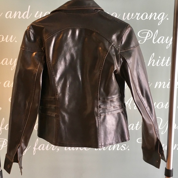 NO BOUNDARIES BROWN LEATHER JACKET - Picture 4 of 4